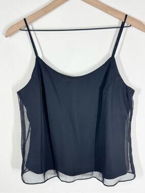Vintage 90s Sheer Black Cami Size M Y2K Grunge Goth Alternative Indie Sleaze